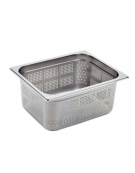 Bacinella contenitore GN 1/2 in acciaio inox con fondo e lati forati - mm 325x265x150h
