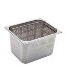 Bacinella contenitore GN 1/2 in acciaio inox con fondo e lati forati - mm 325x265x200h