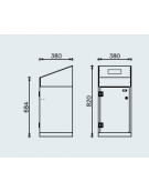 Cestone con sagomatura dei fori per la raccolta differenziata a 4 settori, in acciaio inox - cm 38x38x82h cad.