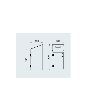 Cestone con sagomatura dei fori per la raccolta differenziata a 4 settori, in acciaio inox - cm 38x38x82h cad.