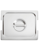 Coperchio in acciaio inox per bacinelle GN 1/2 con spacchi maniglie - mm 325x265