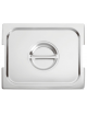 Coperchio in acciaio inox per bacinelle GN 1/2 con spacchi maniglie - mm 325x265