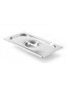 Coperchio in acciaio inox per bacinelle GN 1/3 con spacco mestolo - mm 325x180