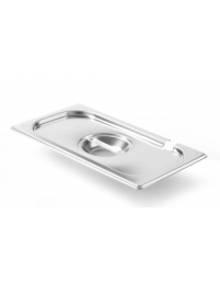 Coperchio in acciaio inox per bacinelle GN 1/3 con spacco mestolo - mm 325x180