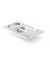 Coperchio in acciaio inox per bacinelle GN 1/4 con spacco mestolo - mm 265x160