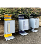 Cestino per la raccolta differenziata a forma rettangolare in acciaio zincato e verniciato - cm 35x42x110h