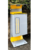 Cestini per la raccolta differenziata a forma rettangolare a 2 settori in acciaio zincato e verniciato- cm 35x42x110h cad.