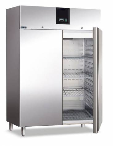 Armadio congelatore ventilato 2 porte -18 / -22°C  Lt 1.400  in acciaio inox AISI 304-Classe B-Tropicalizzato - cm 142x87,5x209h