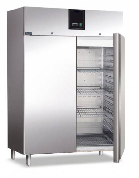 Armadio congelatore ventilato 2 porte -18 / -22°C Lt 1.200 in acciaio inox AISI 304-Classe D-Tropicalizzato - cm 134x87,5x209h