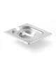 Coperchio in acciaio inox per bacinelle GN 1/6 con spacco mestolo - mm 176x160