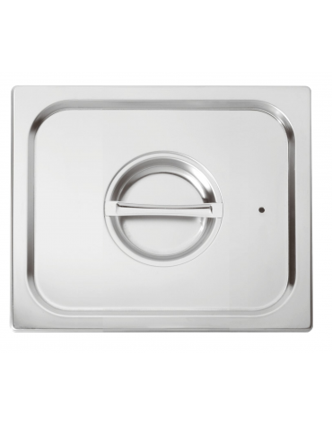 Coperchio in acciaio inox per bacinelle GN 2/3 con guarnizione in silicone - mm 353x320