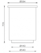 Cestino per la raccolta differenziata diviso in 4 settori, in lamiera d’acciaio liscia calandrata - cm Ø59,4x73,5h
