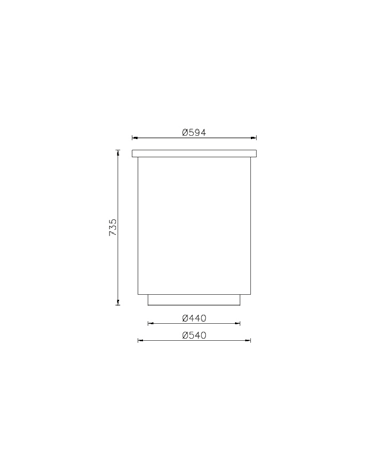 Cestino per la raccolta differenziata diviso in 4 settori, in lamiera d’acciaio liscia calandrata - cm Ø59,4x73,5h