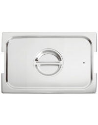 Coperchio in acciaio inox per bacinelle GN 1/1 con spacchi maniglie e guarnizione in silicone - mm 530x325