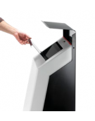 Cestino per la raccolta differenziata per medicinali, colore bianco, in acciaio da tassellare - cm 40,5x44,5x119,2h