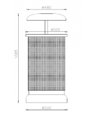 Cestino per la raccolta differenziata da Lt 120 diviso in tre settori con coperchio e posacenere  - cm 50,5 x 108,5h