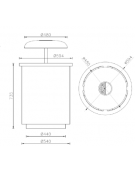 Cestino per la raccolta differenziata diviso in 4 settori con coperchio, in lamiera d’acciaio liscia - Diametro cm 59,4