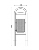 Cestino portarifiuti con coperchio da inghisare a forma cilindrica in acciaio zincato e verniciato, con spegnisigarette - cm Ø32