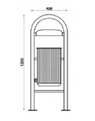 Cestino portarifiuti a forma cilindrica con coperchio e spegnisigarette, da tassellare, in acciaio zincato e verniciato - cm Ø32