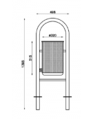 Cestino portarifiuti da inghisare a forma cilindrica in acciaio zincato e verniciato - cm Ø 32x139,5h