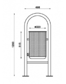 Cestino portarifiuti da tassellare a forma cilindrica in acciaio zincato e verniciato - cm Ø 32x120h