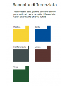 Casetta ecologica raccolta differenziata a 3 settori, per bidoni carrellati da 120 lt, in acciaio zincato e verniciato