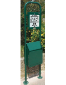 Cestino per la raccolta deiezioni canine da Lt 30 con dispenser per sacchetti igienici incluso - cm 42x180h