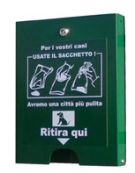 Cestino per la raccolta deiezioni canine da Lt 30 con dispenser per sacchetti igienici incluso - cm 42x180h