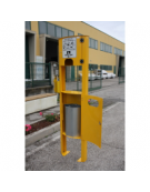 Cestino per la raccolta di deiezioni canine, con distributore sacchetti, di forma ellittica in acciaio zincato e verniciato - cm