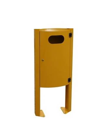 Cestino per deiezioni canine in acciaio zincato e verniciato - Da tassellare - cm 50x25x110h