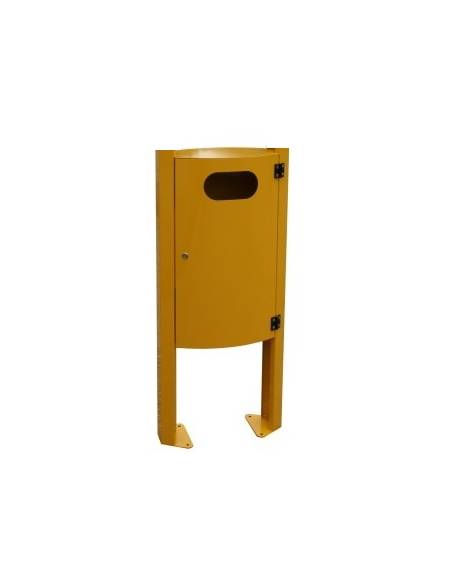 Cestino per deiezioni canine in acciaio zincato e verniciato - Da tassellare - cm 50x25x110h