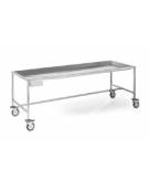 Barella portasalme inox AISI 304 - Portata Kg 200 - cm 214x70x110h - n° 4 Ruote ( di cui 2 frenanti )  