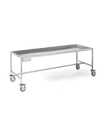 Barella portasalme inox AISI 304 - Portata Kg 200 - cm 214x70x110h - n° 4 Ruote ( di cui 2 frenanti )  