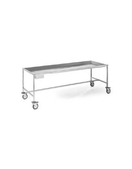 Barella portasalme inox AISI 304 - Portata Kg 200 - cm 214x70x110h - n° 4 Ruote ( di cui 2 frenanti )  
