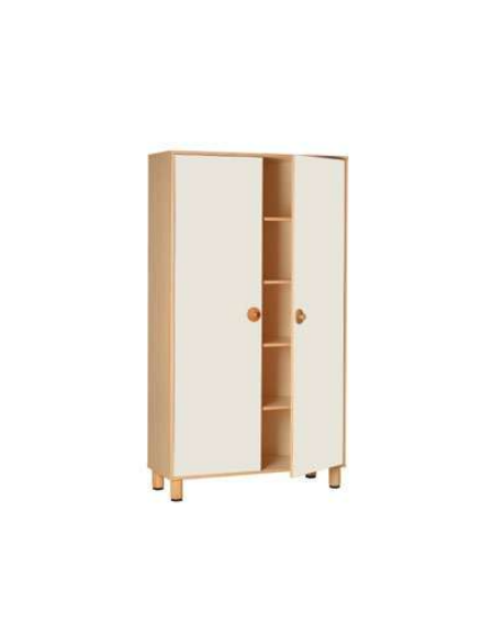 ARMADIO PER SCUOLA IN LEGNO A DUE ANTE COLORATE CM 105x41x190h - CONFORME AI CAM