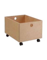 CASSETTO GRANDE LEGNO SU RUOTE - cm 49x38x26h - CONFORME AI CAM