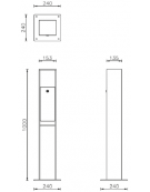 Spegnisigarette realizzato in acciaio zincato e verniciato. Da tassellare. cm 15,3x13,5x100h