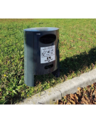 Cestino per la raccolta di deiezioni canine di forma ellittica - in acciaio zincato e verniciato - litri 60