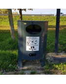 Cestino per la raccolta di deiezioni canine di forma ellittica - in acciaio zincato e verniciato - litri 60