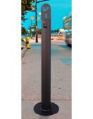 Spegni sigarette realizzato in tubolare inox. Da tassellare - cm Ø11,4x130,2h