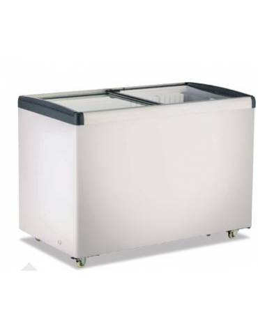 Frigo/Congelatore statico a pozzo vetro piatto scorrevole-Luce interna-Temperatura 0°C/+10°C oppure -18°C/0°C-cm 123,4x65,3x90h