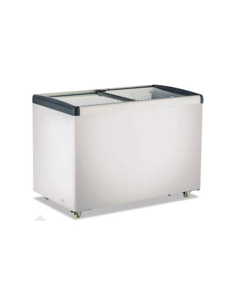 Frigo/Congelatore statico a pozzo vetro piatto scorrevole-Luce interna-Temperatura 0°C/+10°C oppure -18°C/0°C-cm 123,4x65,3x90h