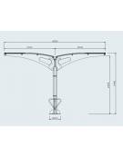 Pensilina bifacciale in acciaio zincato e verniciato con copertura in policarbonato - modulo base cm 310x490x249h