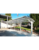 Pensilina monofacciale in acciaio zincato e verniciato, componibile a moduli, copertura in policarbonato - cm 250x250x249h