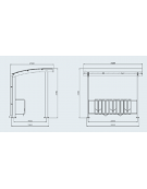 Pensilina monofacciale in acciaio zincato e verniciato, modulo per composizione, copertura in policarbonato - cm 250x218x248h