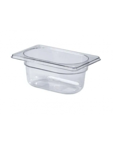 Bacinella contenitore GN 1/9 in policarbonato - capacità lt. 0,6 - mm 176x110x65h