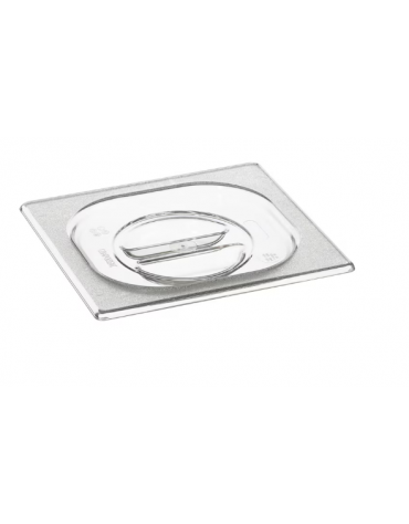 Coperchio per bacinelle GN 1/6 in policarbonato con traversino - mm 176x160