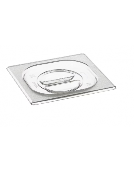 Coperchio per bacinelle GN 1/6 in policarbonato con traversino - mm 176x160