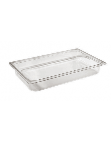 Bacinella contenitore GN 1/1 in Tritan trasparente, privo di BPA - capacità Lt. 9 - mm 530x325x65h