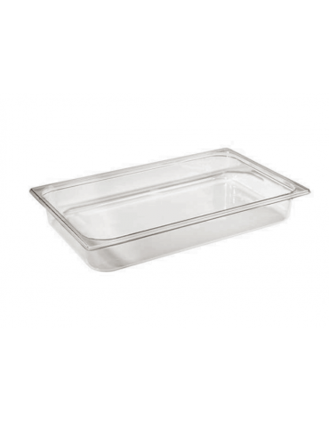 Bacinella contenitore GN 1/1 in Tritan trasparente, privo di BPA - capacità Lt. 13,3 - mm 530x325x100h
